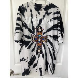 Guns N’ Roses Black & White Tie Dye T-shirt, Size 2XL